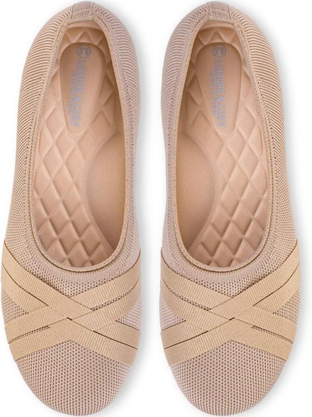 Chic Women's Round Toe Knit Ballet Flats - Stylish Dressy Shoes for Everyday